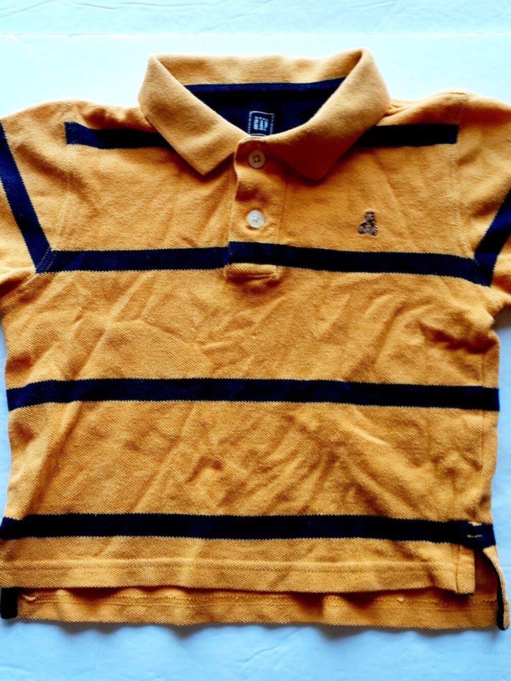 Gap Boys Shirt Polo Yellow Stripe Short Sleeve 2T